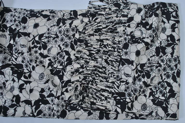 Mr. Blackwell Blk/White Silk Print Dress and Shawl 6