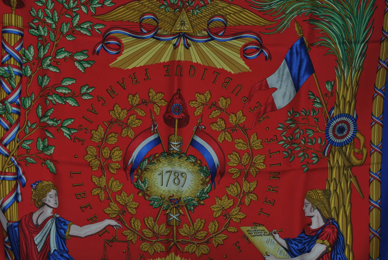 Red Hermes 1789 Commemmorative Scarf