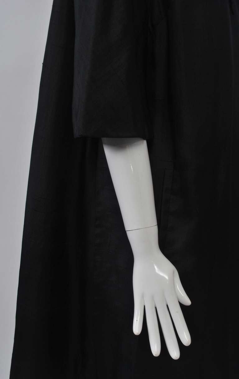 Black Silk 1960s Opera Coat 1