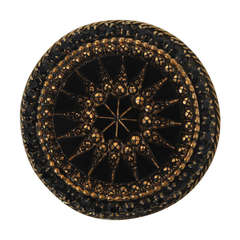 Robert Black Glass and Gold Metal Brooch 3