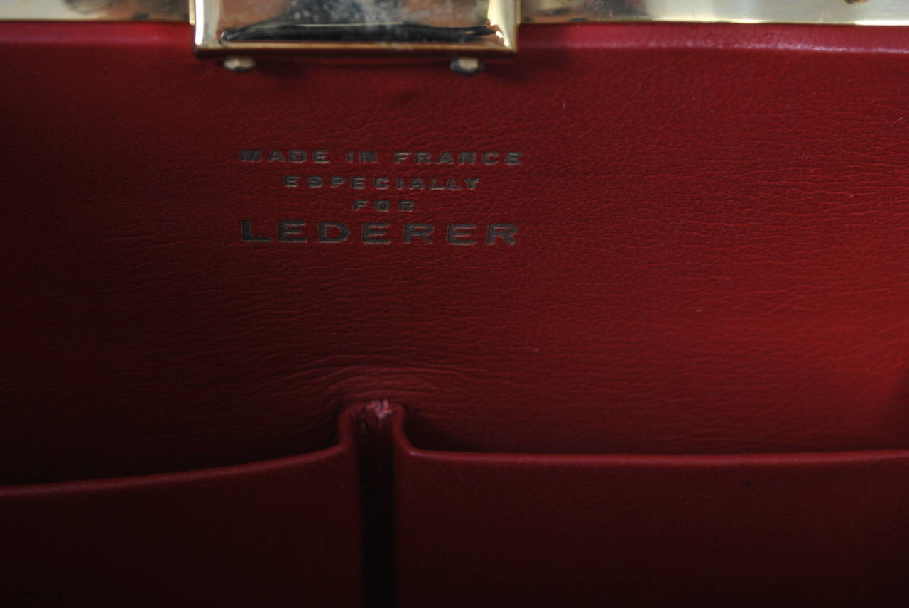Lederer 1960s Red Leather Handbag 2