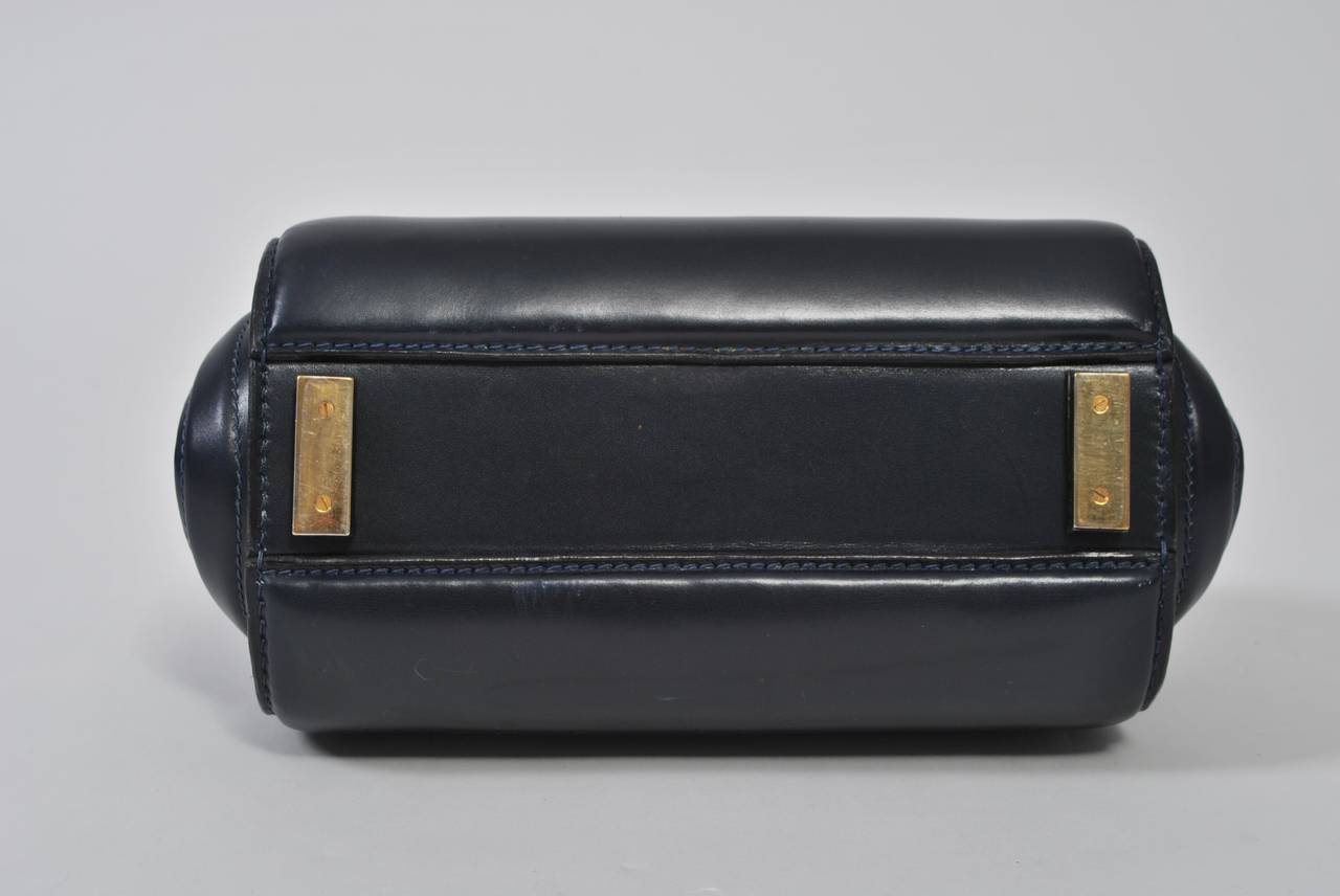 Black Lederer 1960s Navy Handbag