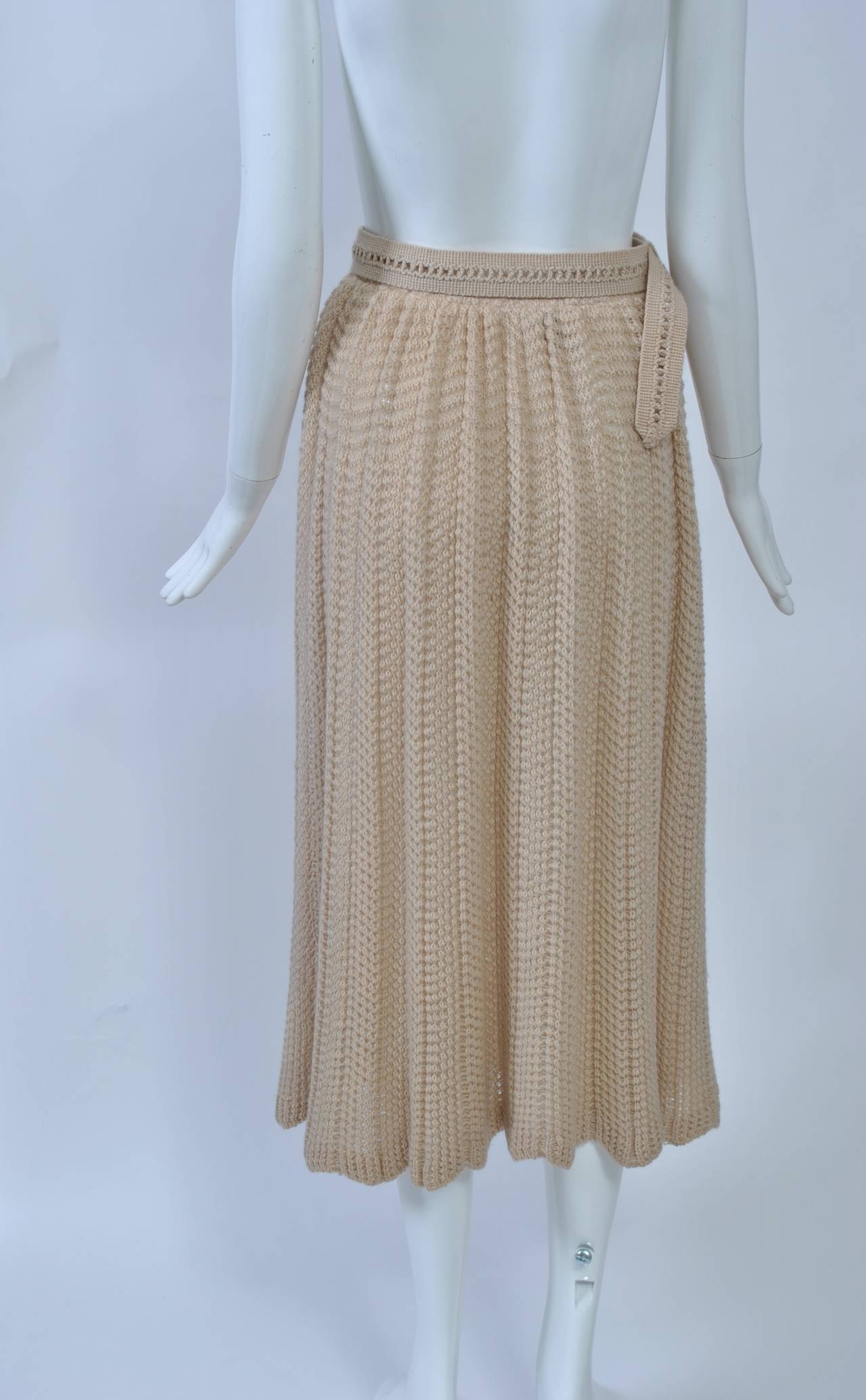 Missoni Beige Knit Skirt For Sale 3