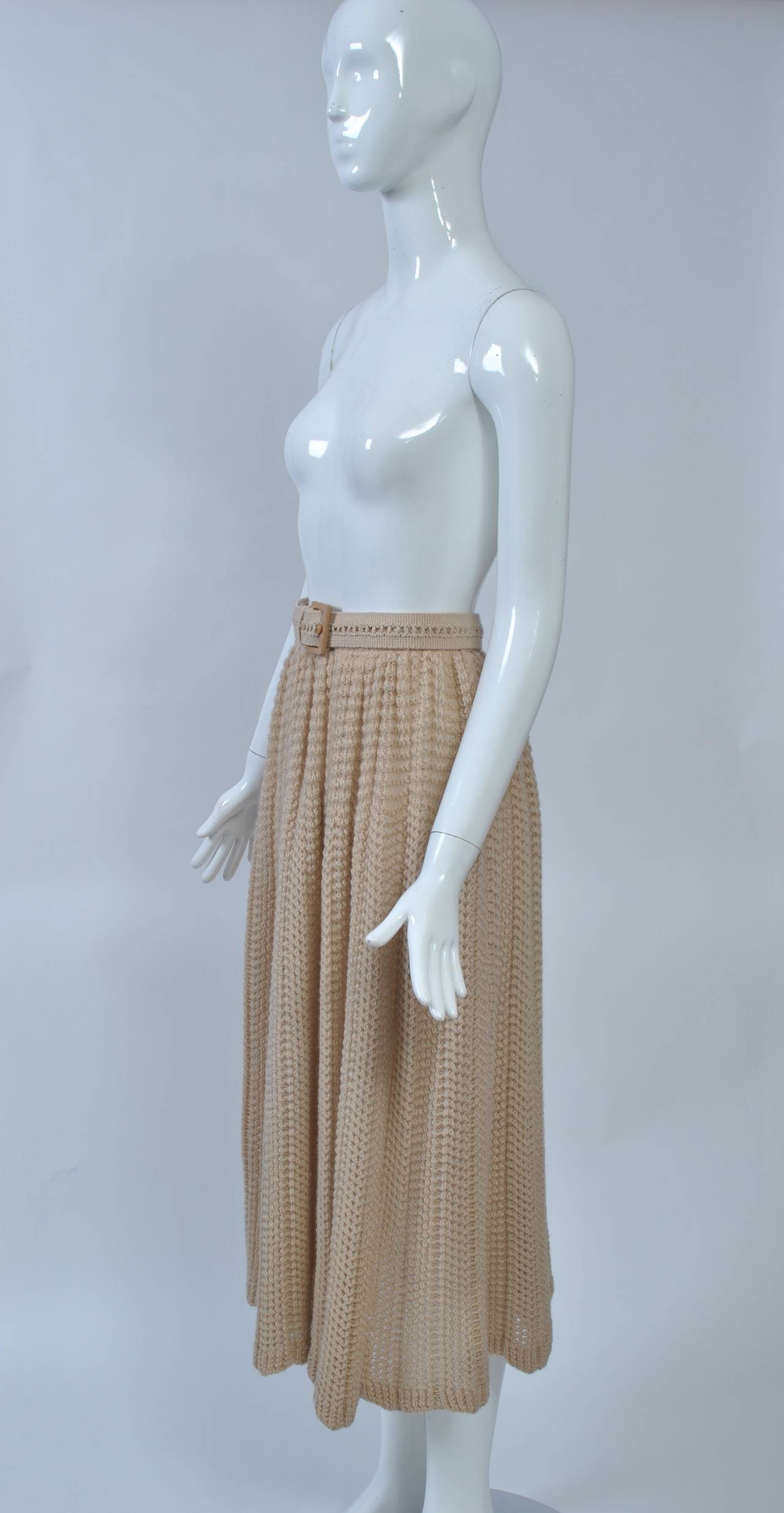 Gray Missoni Beige Knit Skirt For Sale