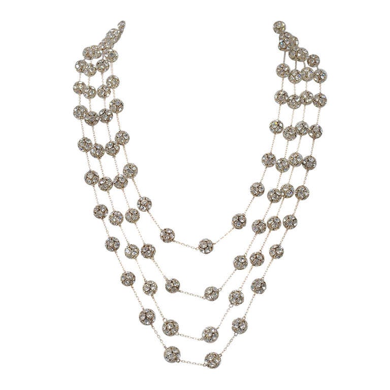 Vendome Rhinestone Ball Necklace