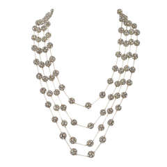 Retro Vendome Rhinestone Ball Necklace