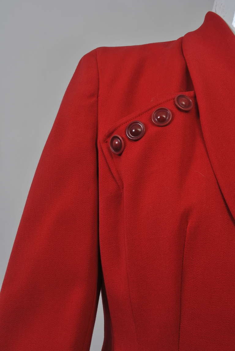 1940s Red Wool Blazer In Excellent Condition In Alford, MA