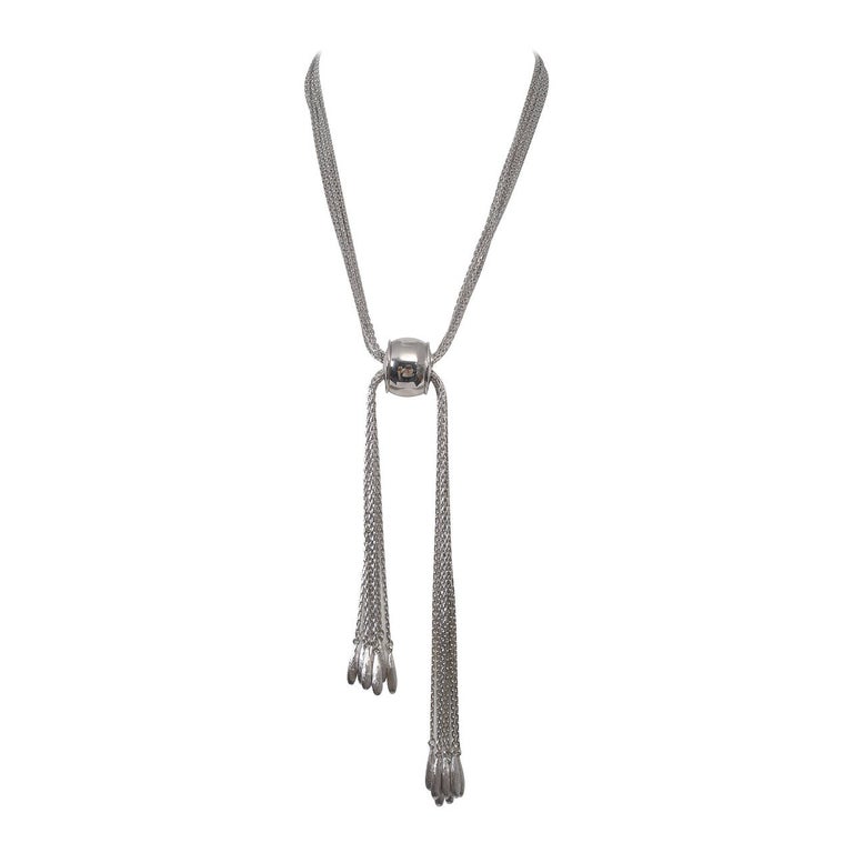 Silver Tassel Slide Necklace at 1stDibs jewelry
