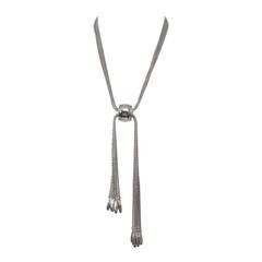 Monet Silver Tassel Slide Necklace 3