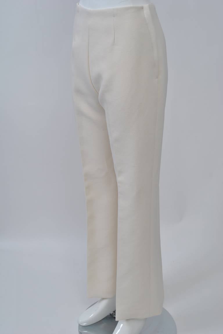 1970s White Wool Tunic Dress and Pants 5