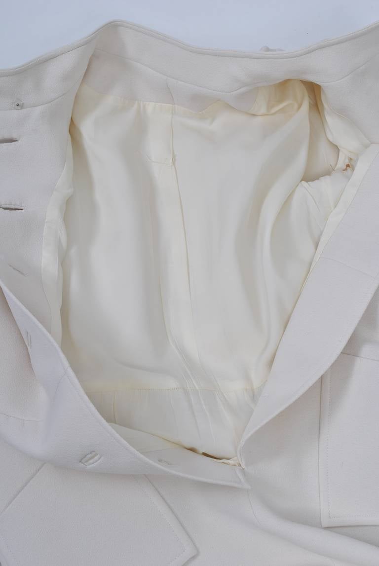 1970s White Wool Tunic Dress and Pants 6