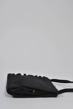 Black Ribbed Evening Bag