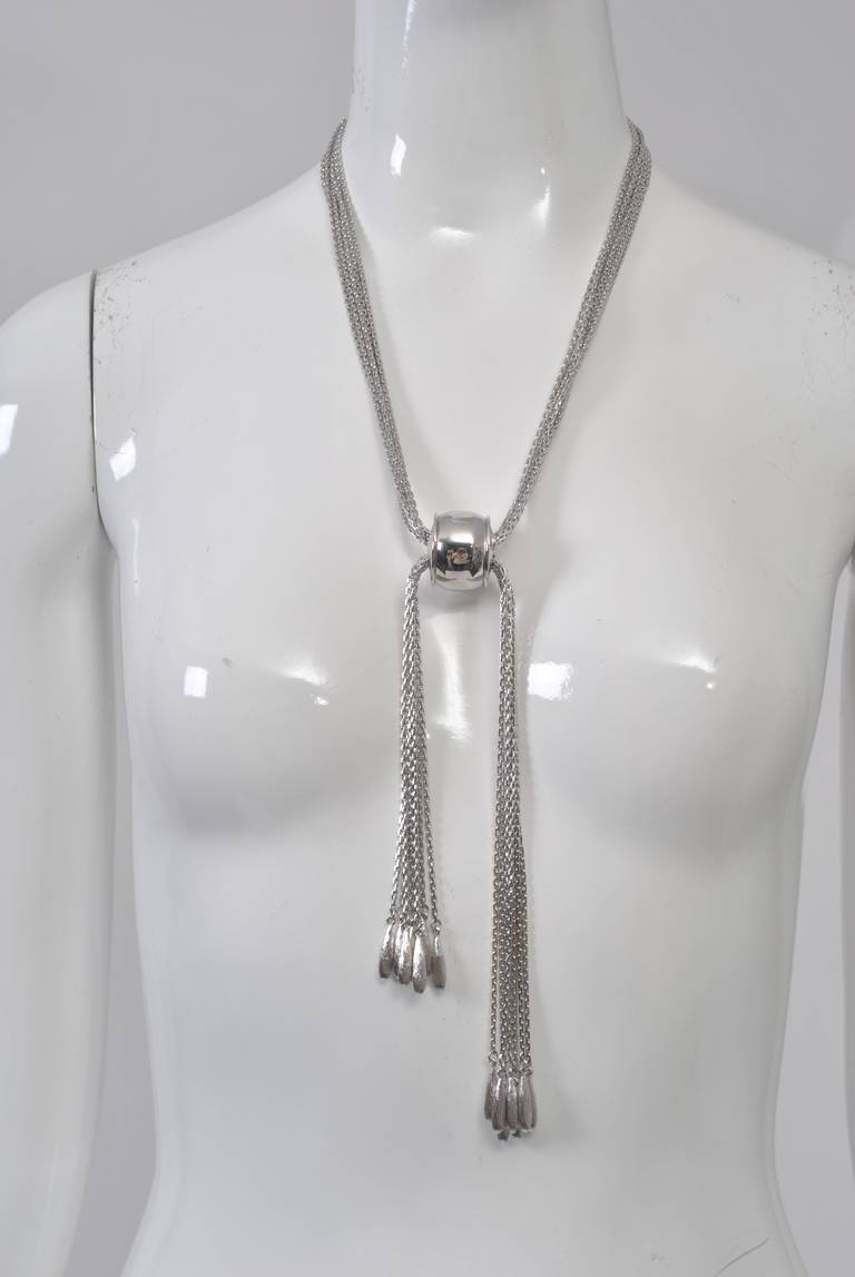 silver slide necklace