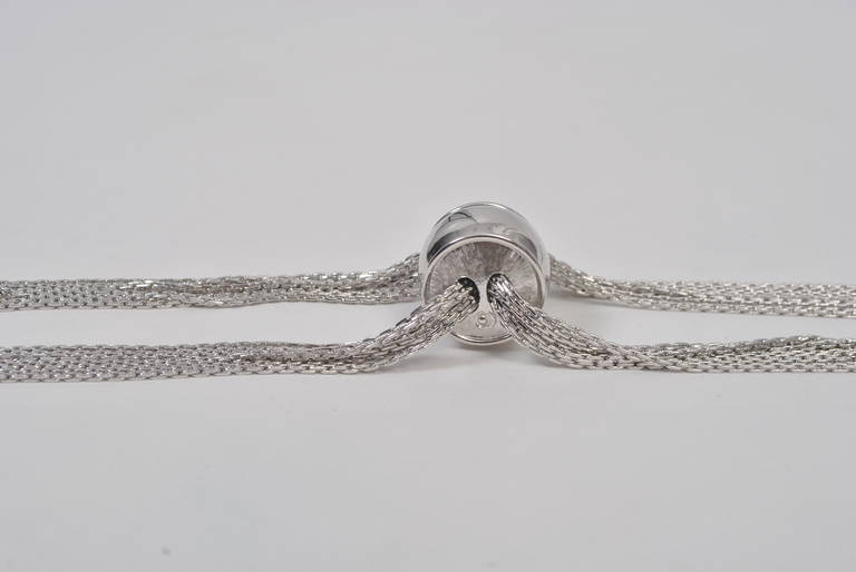 Monet Silver Chain Slide Necklace In Excellent Condition For Sale In Alford, MA