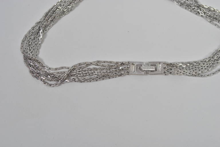 Women's Monet Silver Chain Slide Necklace For Sale