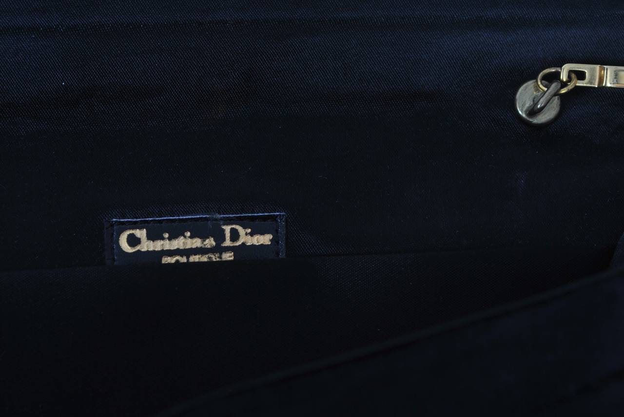 Dior Black Suede and Passementerie Clutch 6