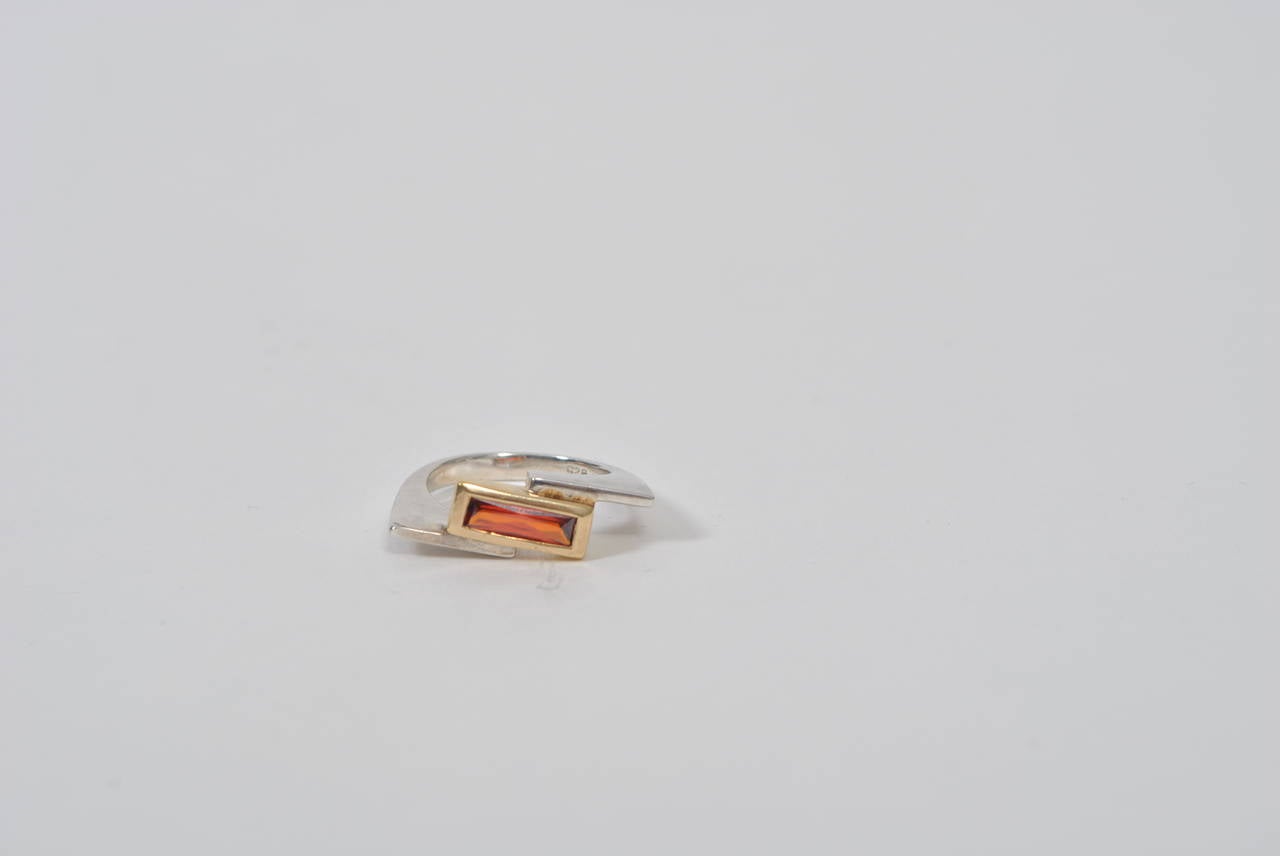 Modernist Sterling Ring In Excellent Condition For Sale In Alford, MA