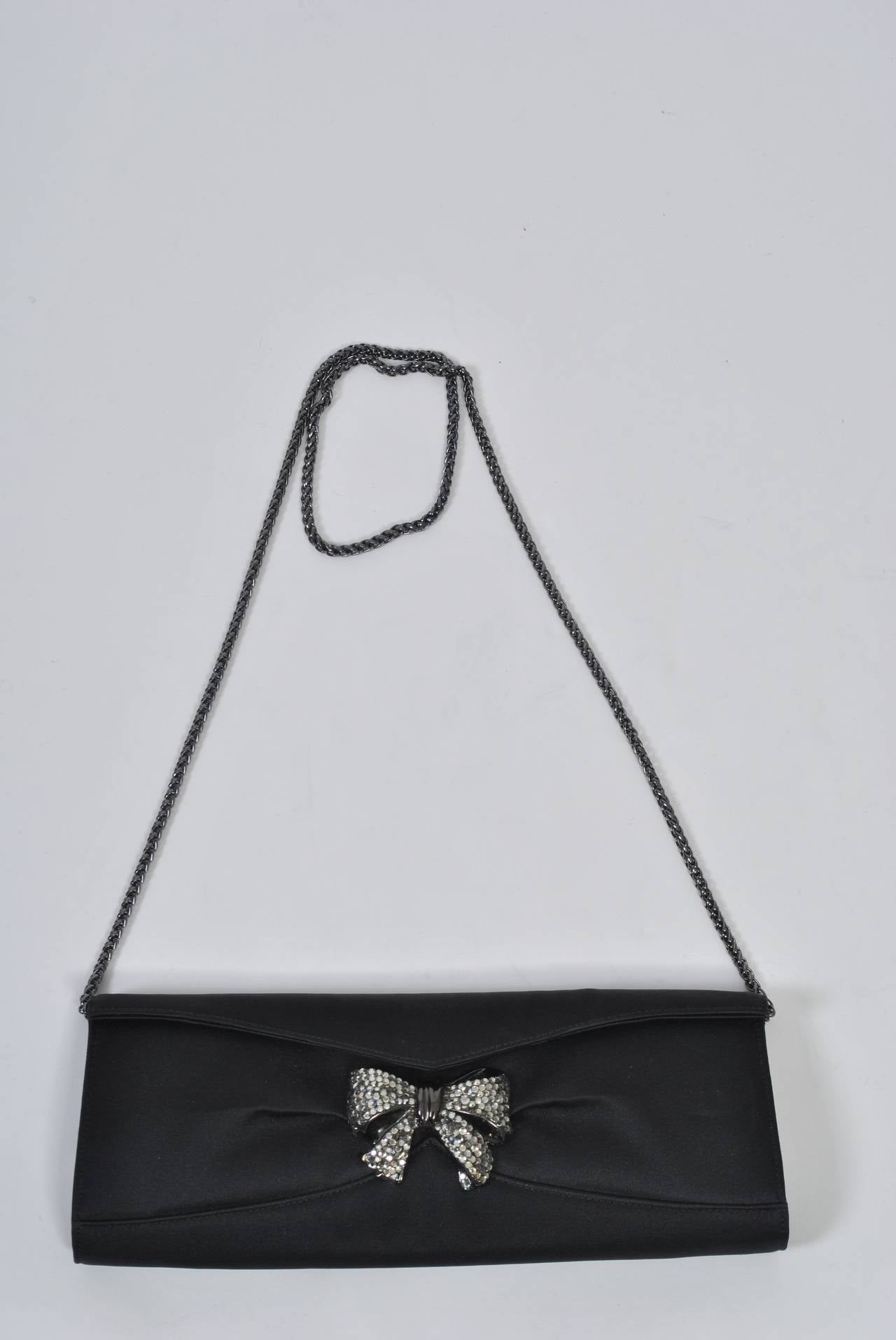 Rodo Black Satin Clutch 4