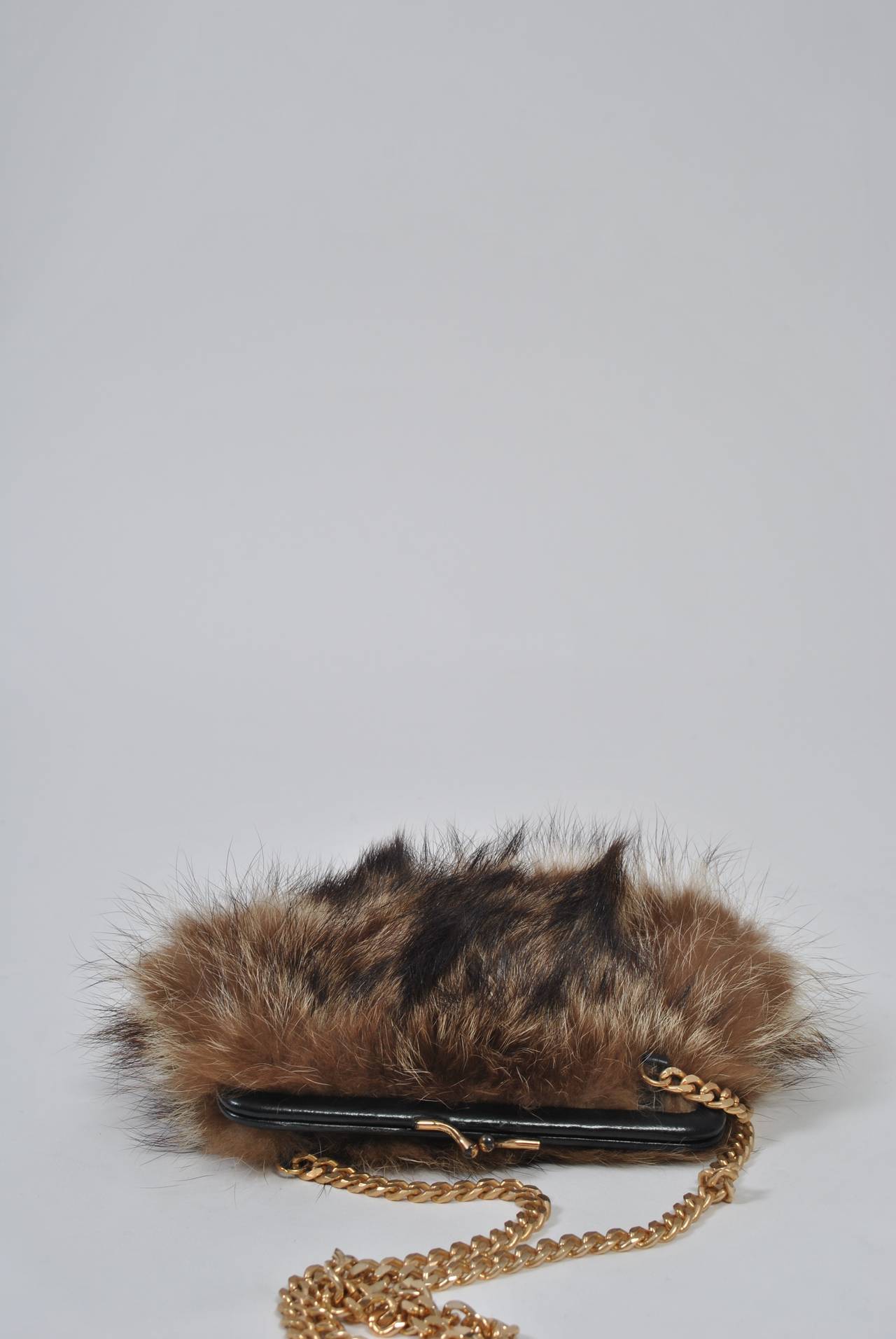 Fur Shoulder Bag In Excellent Condition For Sale In Alford, MA