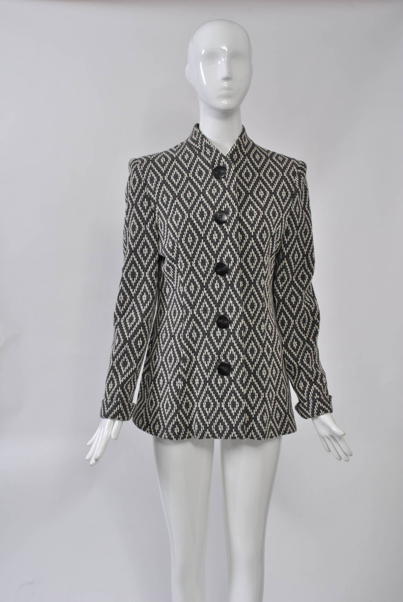 Pauline Trigère Gray/Ivory Jacket 1