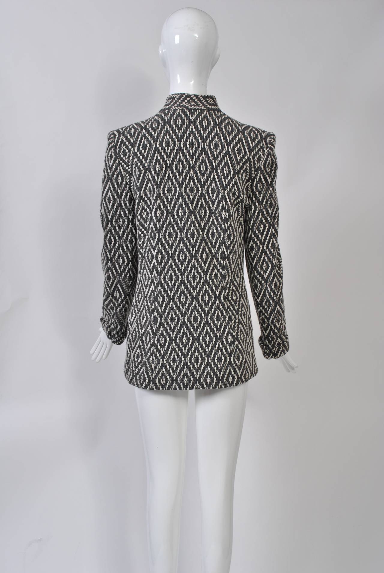 Pauline Trigère Gray/Ivory Jacket In Excellent Condition In Alford, MA