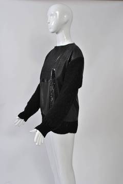 1980s Leather and Skin Patchwork Top