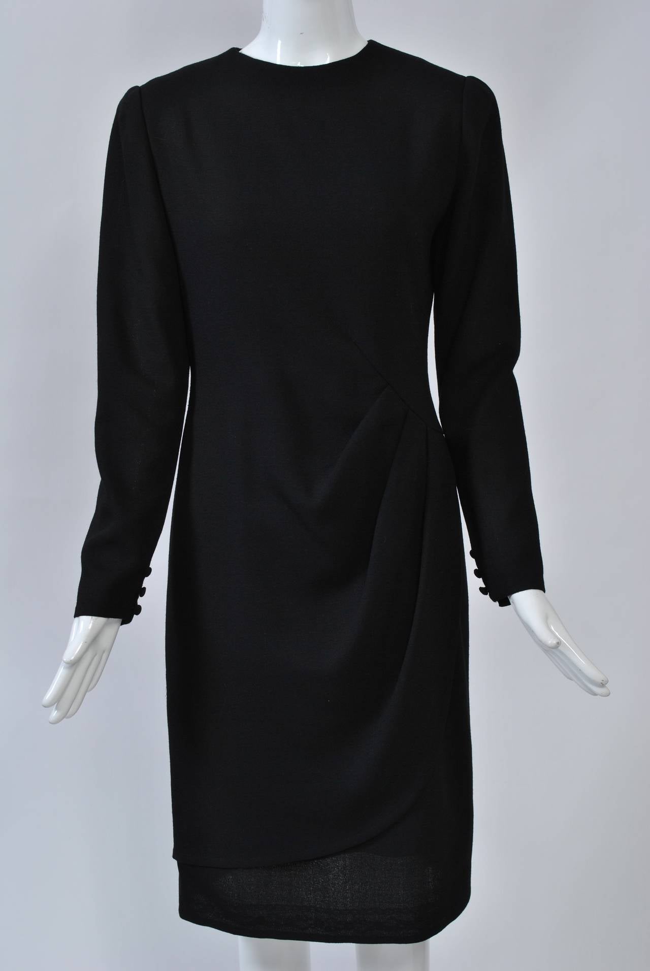 Bill Blass Black Wool Sheath For Sale 1