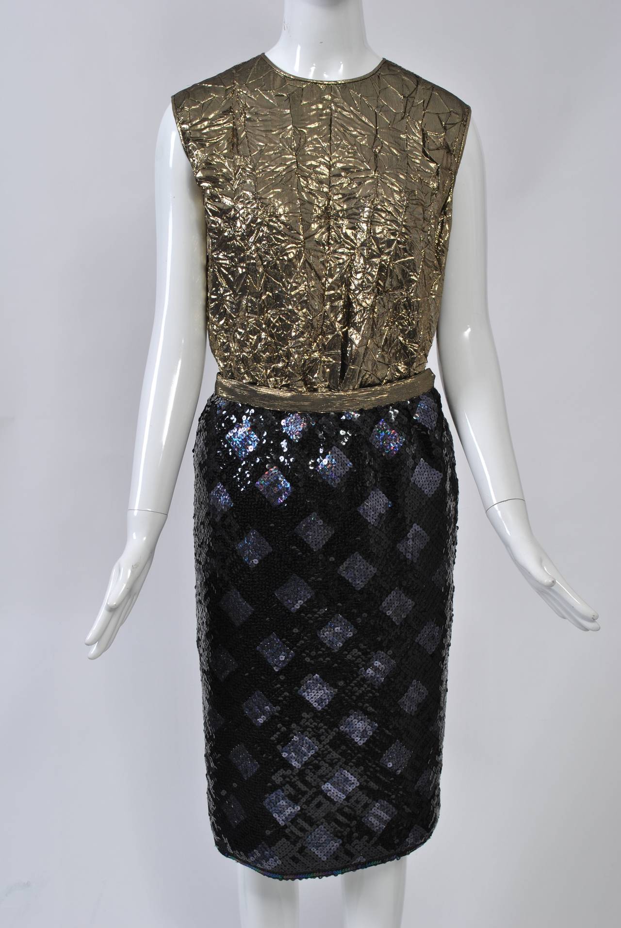 Women's Adolfo Sequin and Lame Suit For Sale