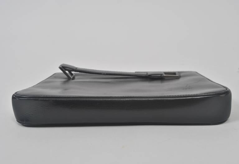 1930s Black Leather Clutch 1