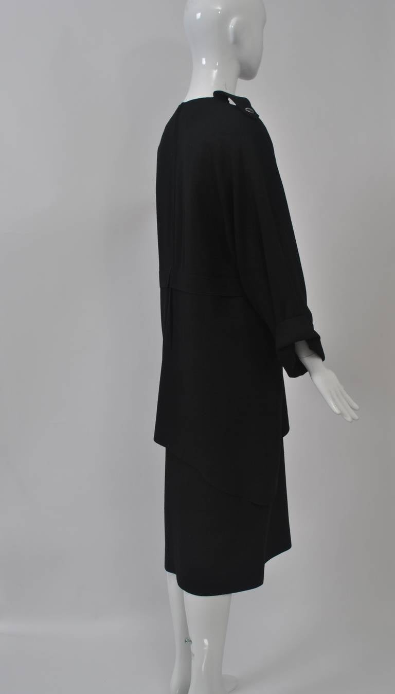 Women's Jean Muir Black 1980s Dress