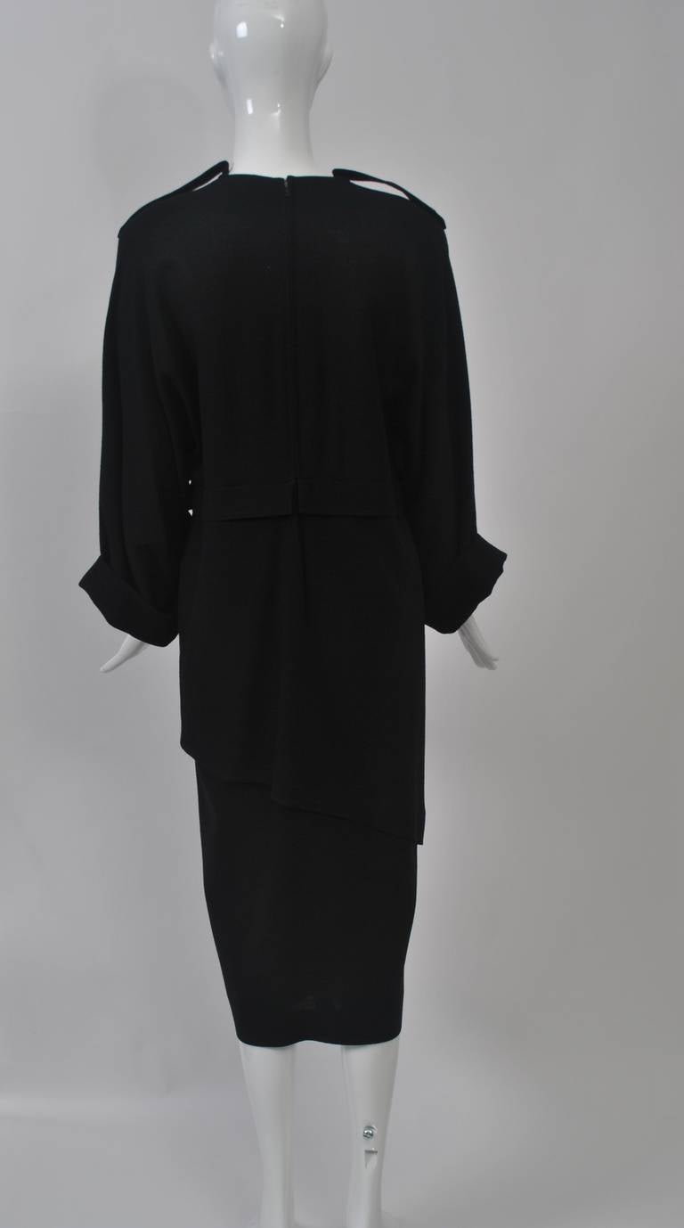 Jean Muir Black 1980s Dress 1
