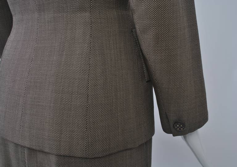 Black 1950s Brown Tweed Suit For Sale