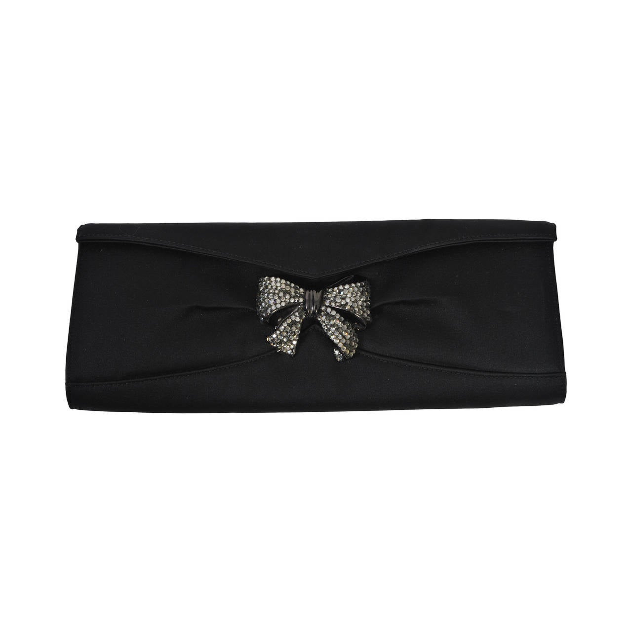 Rodo Black Satin Clutch