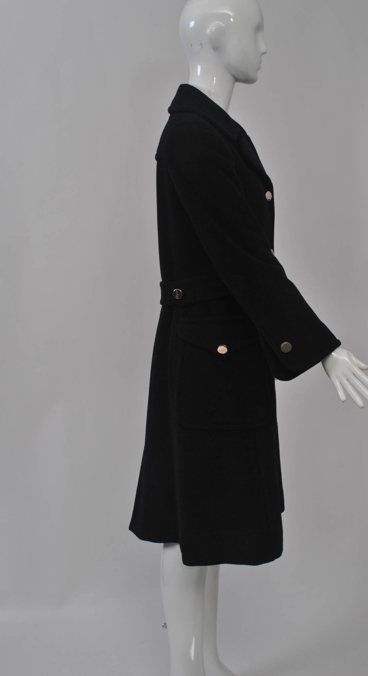 Baccarat 1970s Black Coat, Att. Bill Gibbs In Excellent Condition In Alford, MA