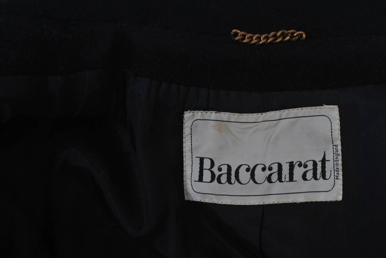 Baccarat 1970s Black Coat, Att. Bill Gibbs 4