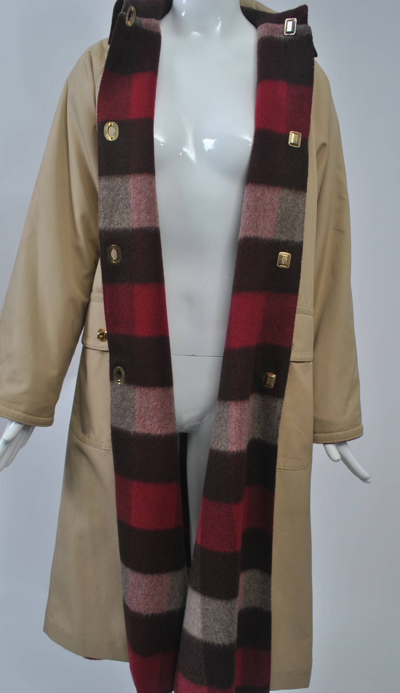 Bonnie Cashin All-Weather Coat with Plaid Lining 1