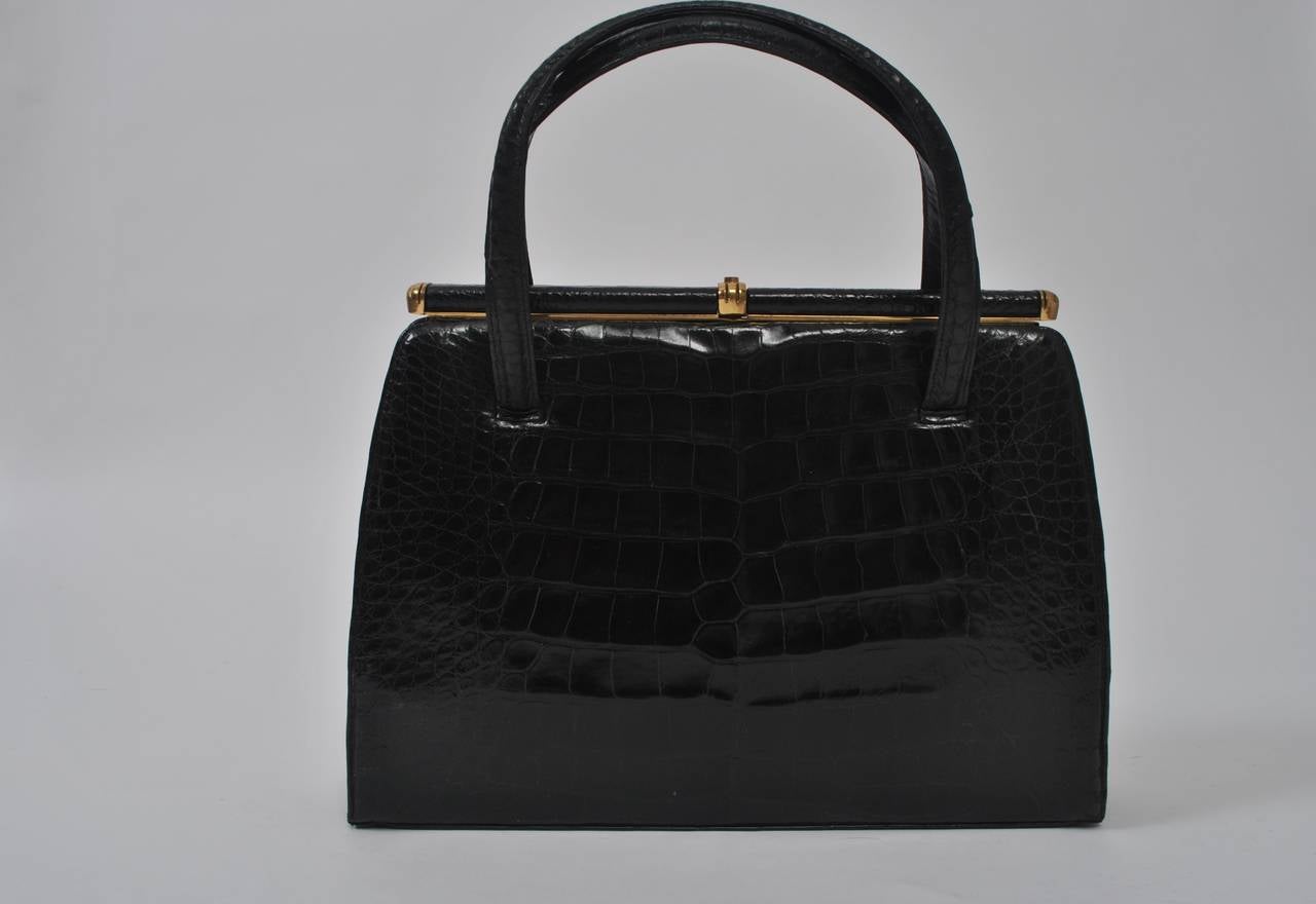 Elizabeth Arden 1960s Black Alligator Handbag at 1stDibs | elizabeth ...