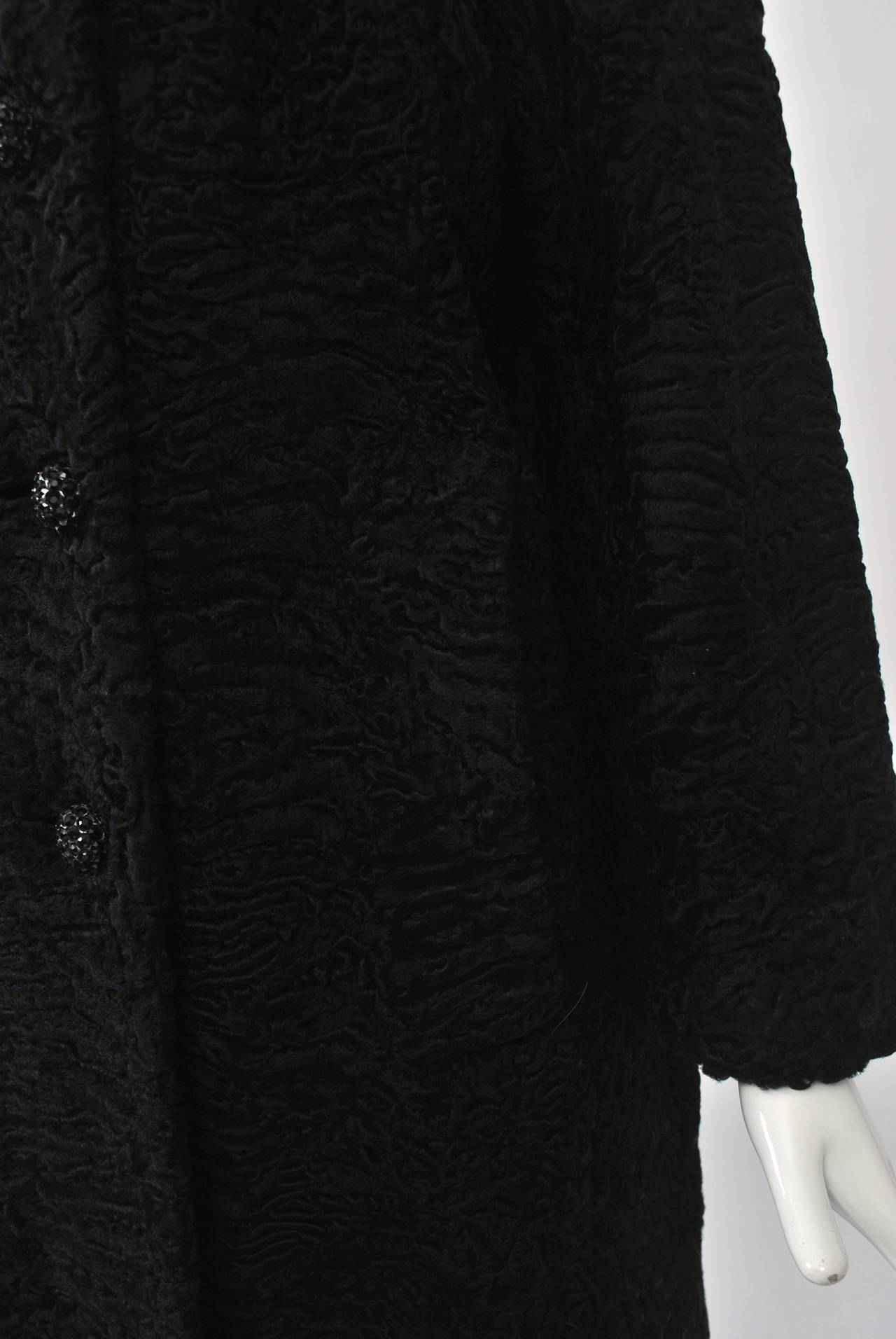 Women's Black Lamb 1960s Coat