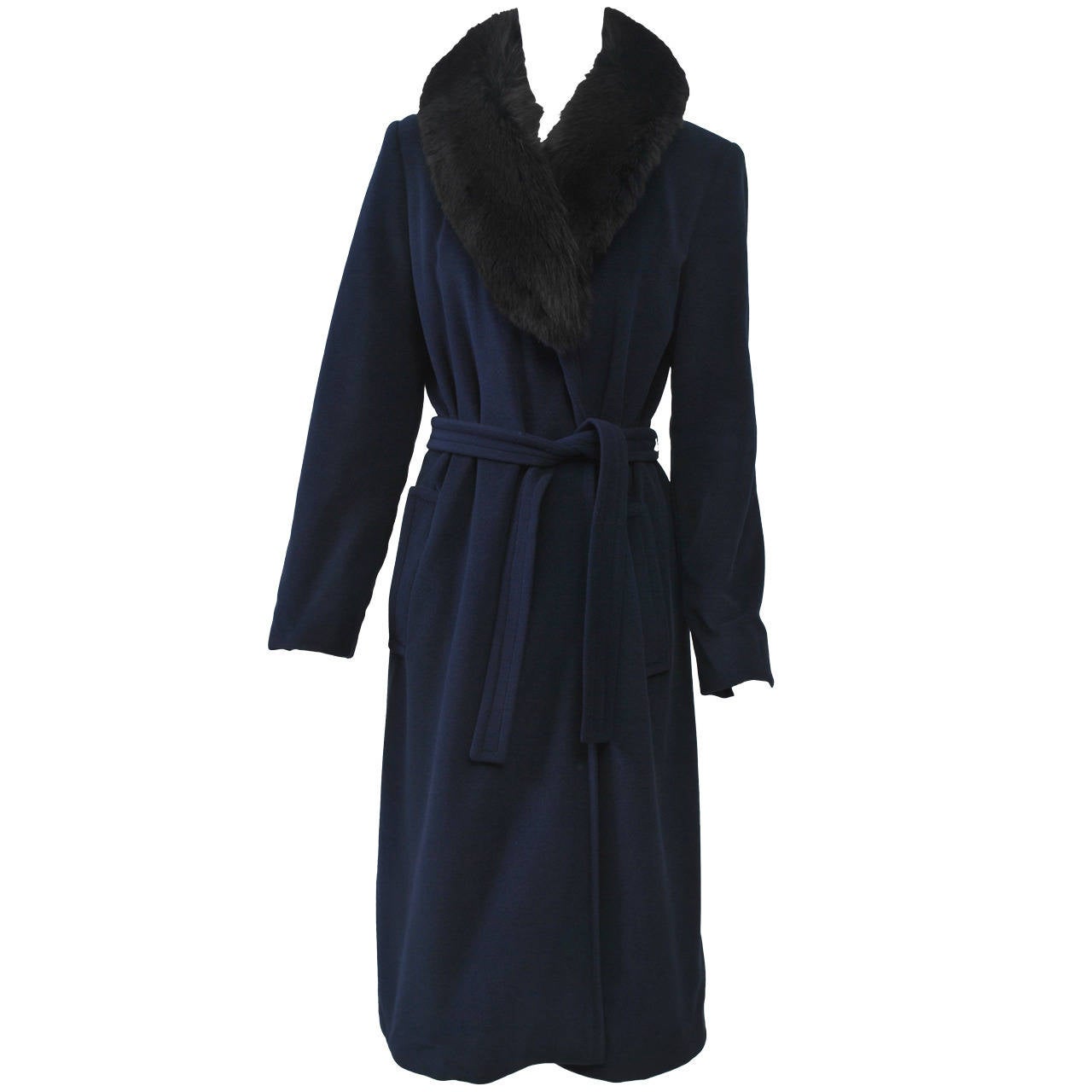 Bonnie Cashin Wrap Coat with Fur Collar