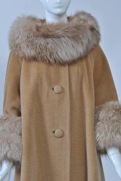 Lilli Ann Camel Swing Coat with Fox at 1stDibs