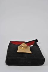 1960s Suede Handbag with Figural Clasp