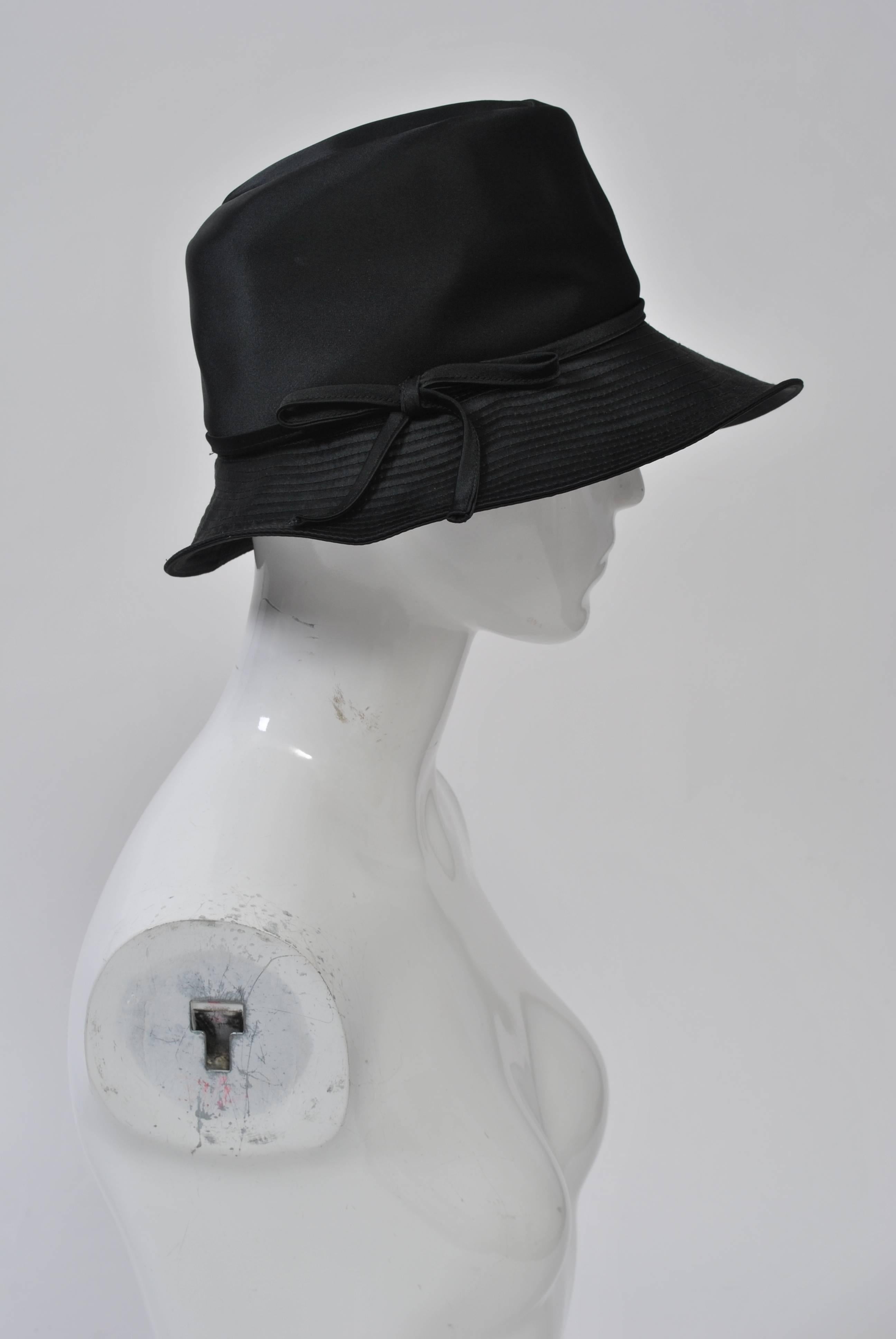 Betmar Black Satin Hat 1