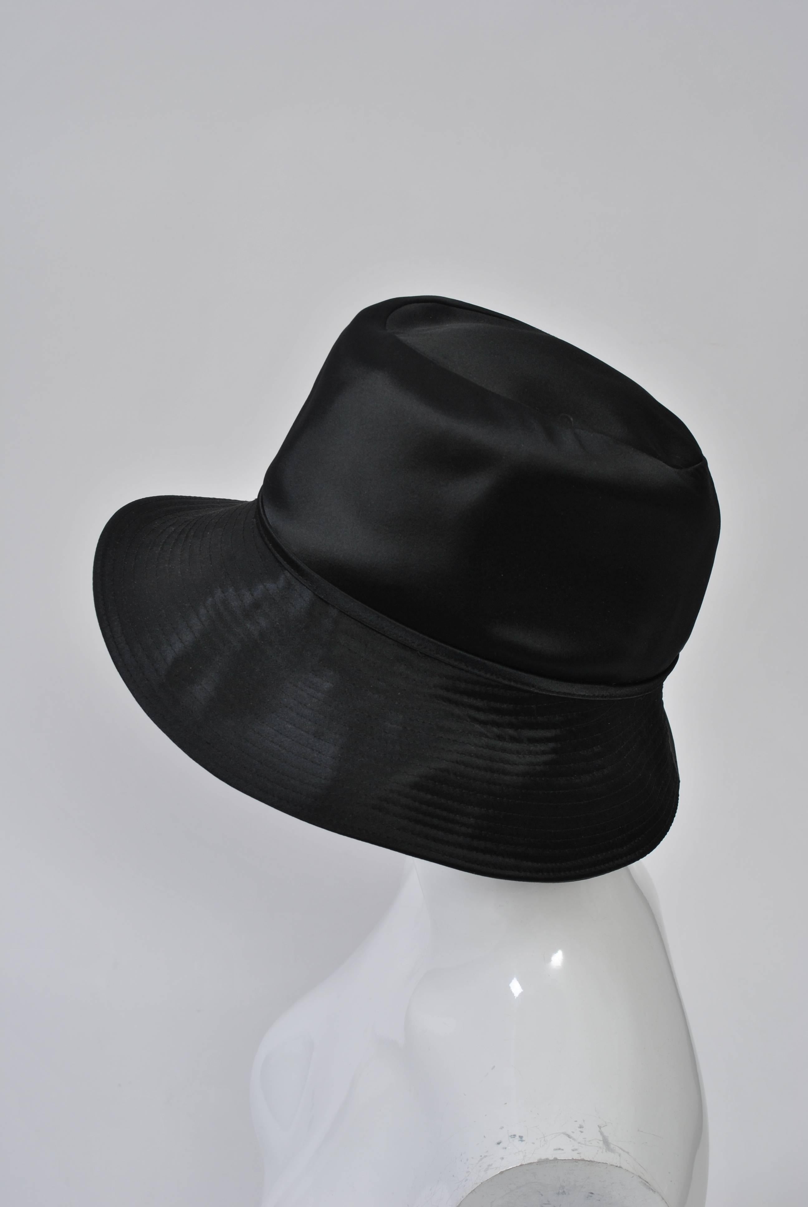 Women's Betmar Black Satin Hat