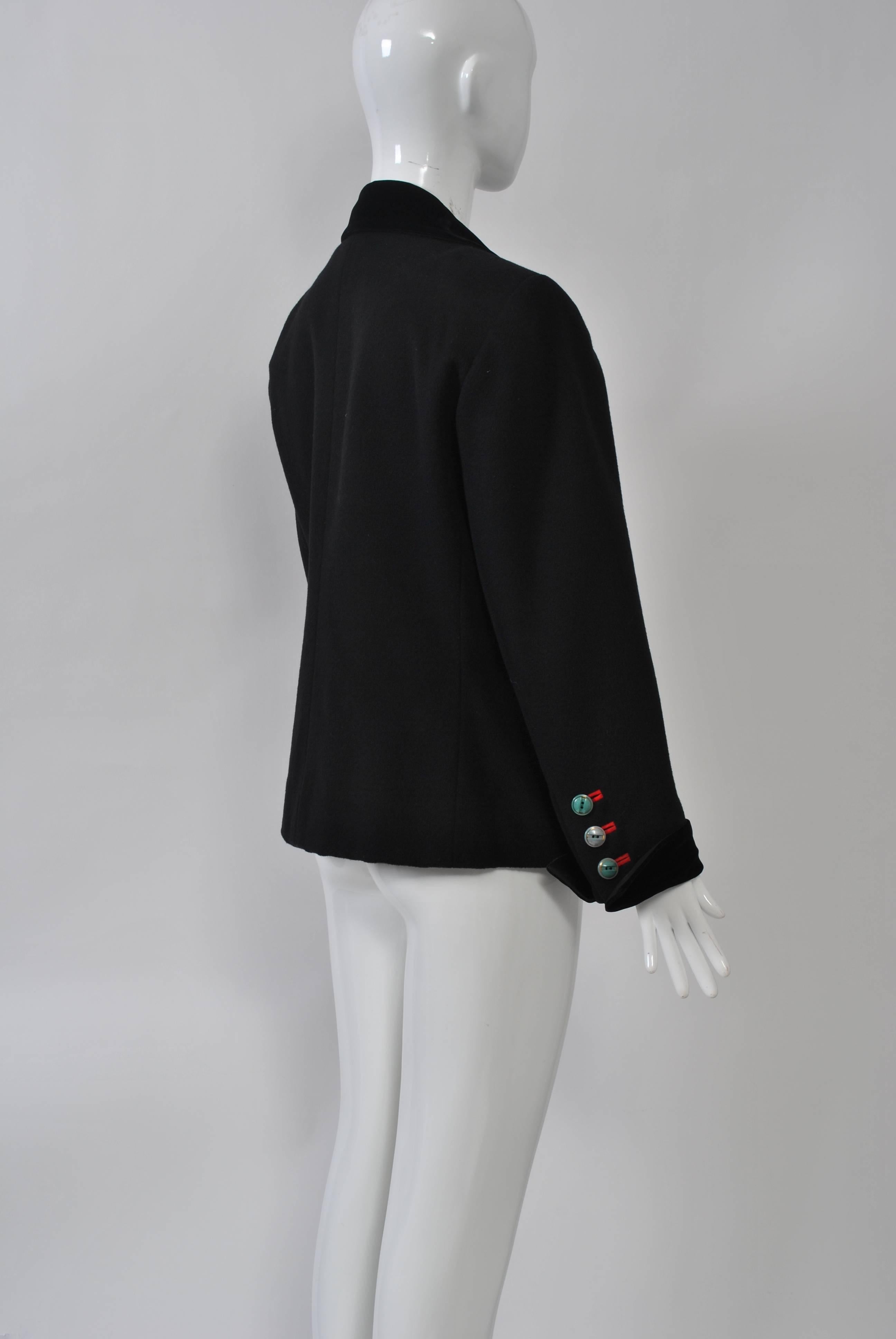 Saint Laurent Black 1980s Jacket In Excellent Condition In Alford, MA