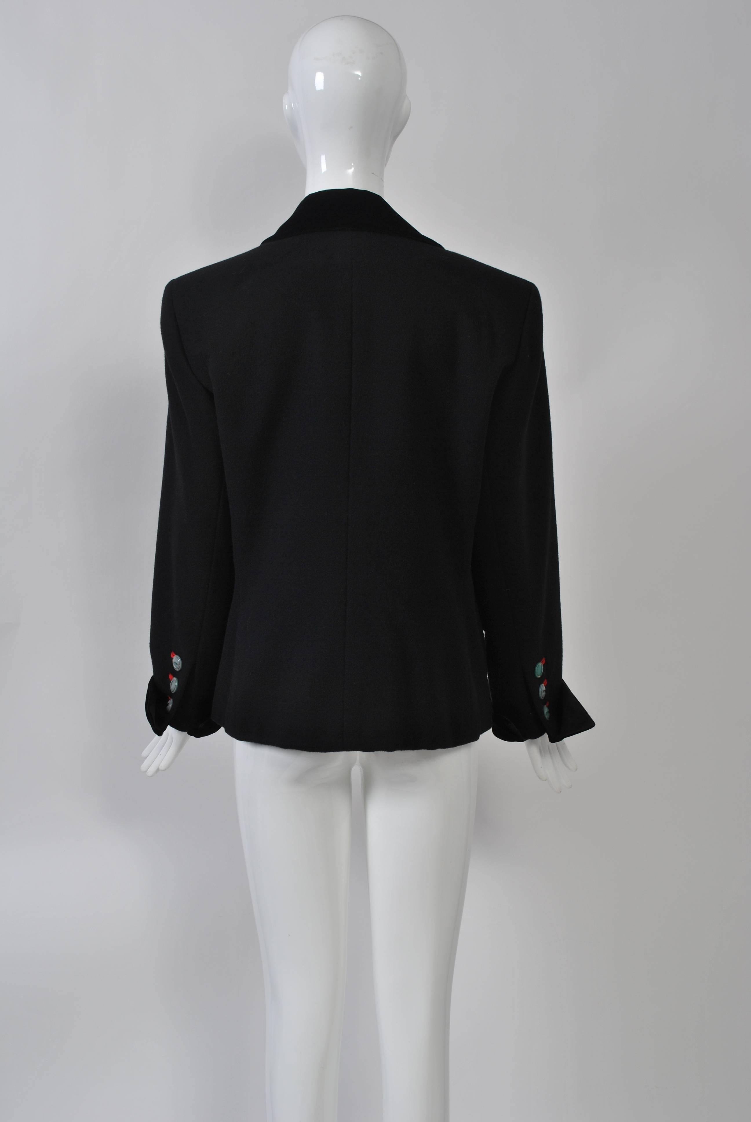 Women's Saint Laurent Black 1980s Jacket