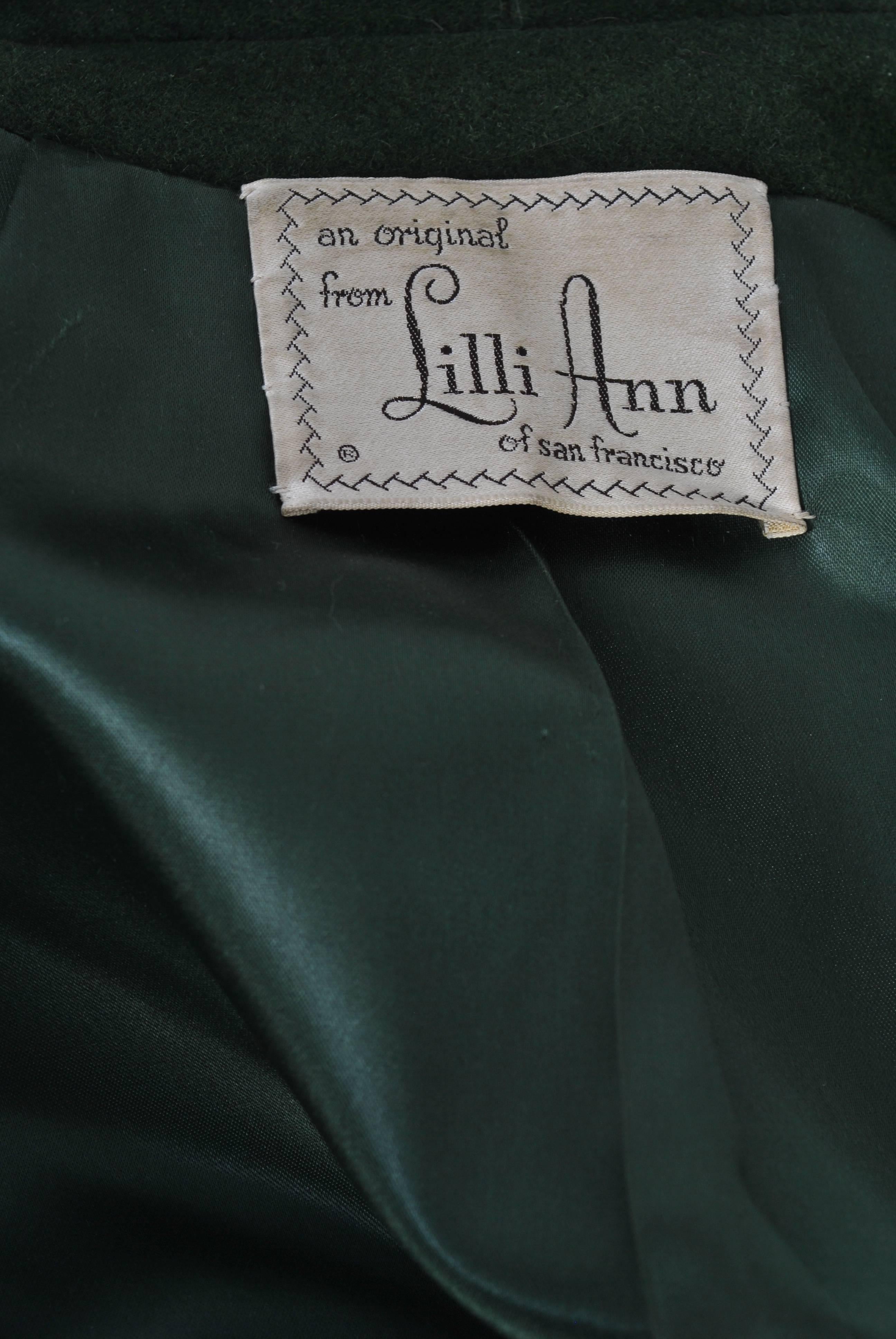 Lilli Ann 1950s Coat with Fur Cuffs 3