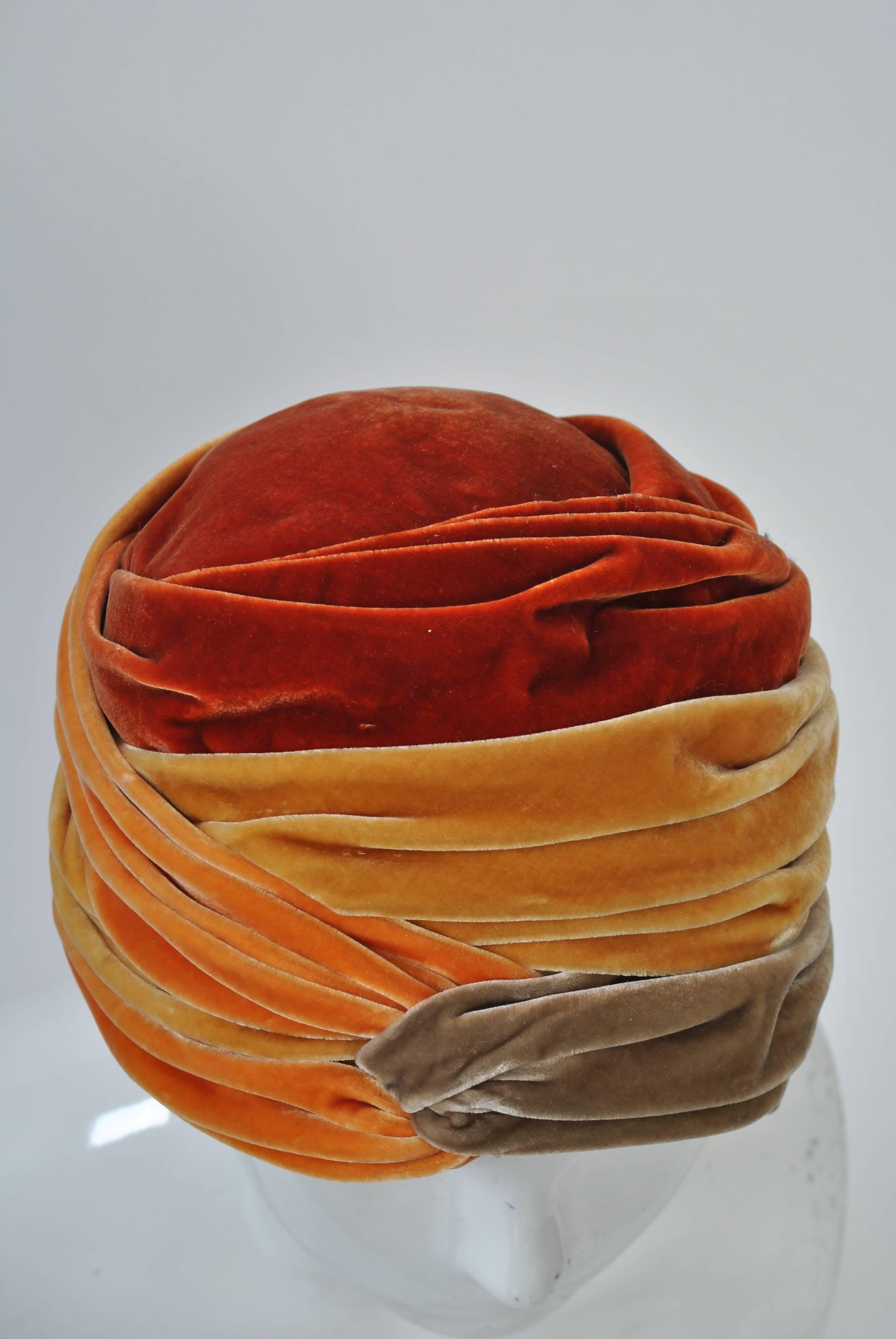 Orange Multi Velvet Turban 2