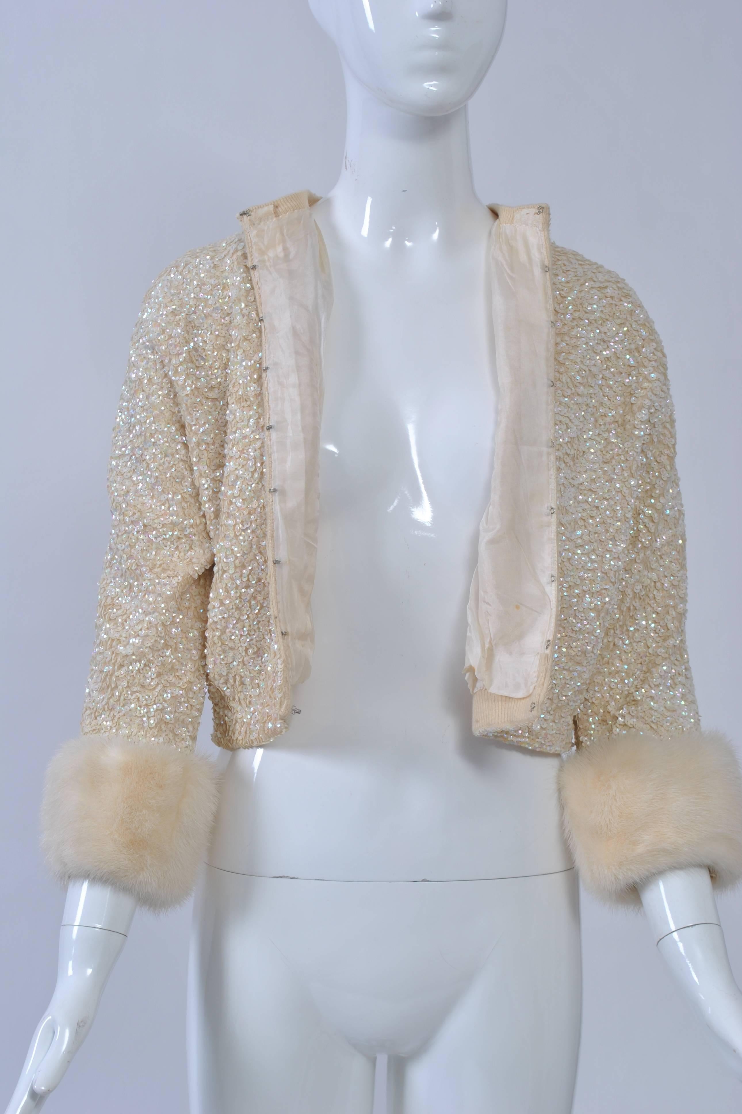 Sequined Cardigan with Mnk Cuffs 2