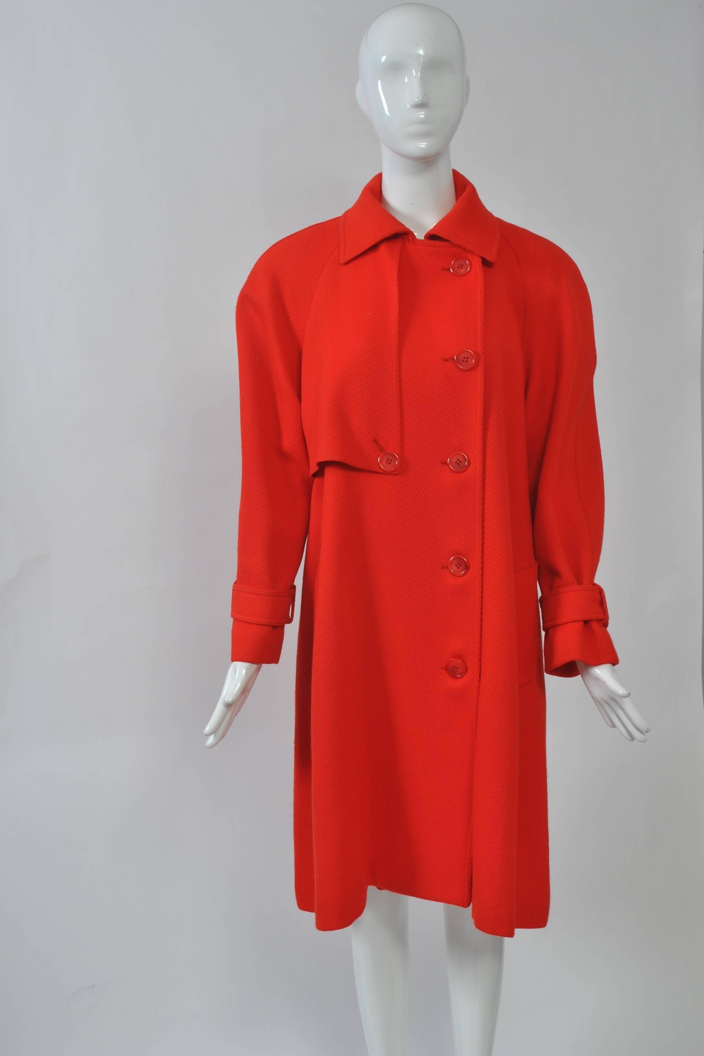 Ilie Wacs 1980s Red Coat In Excellent Condition In Alford, MA