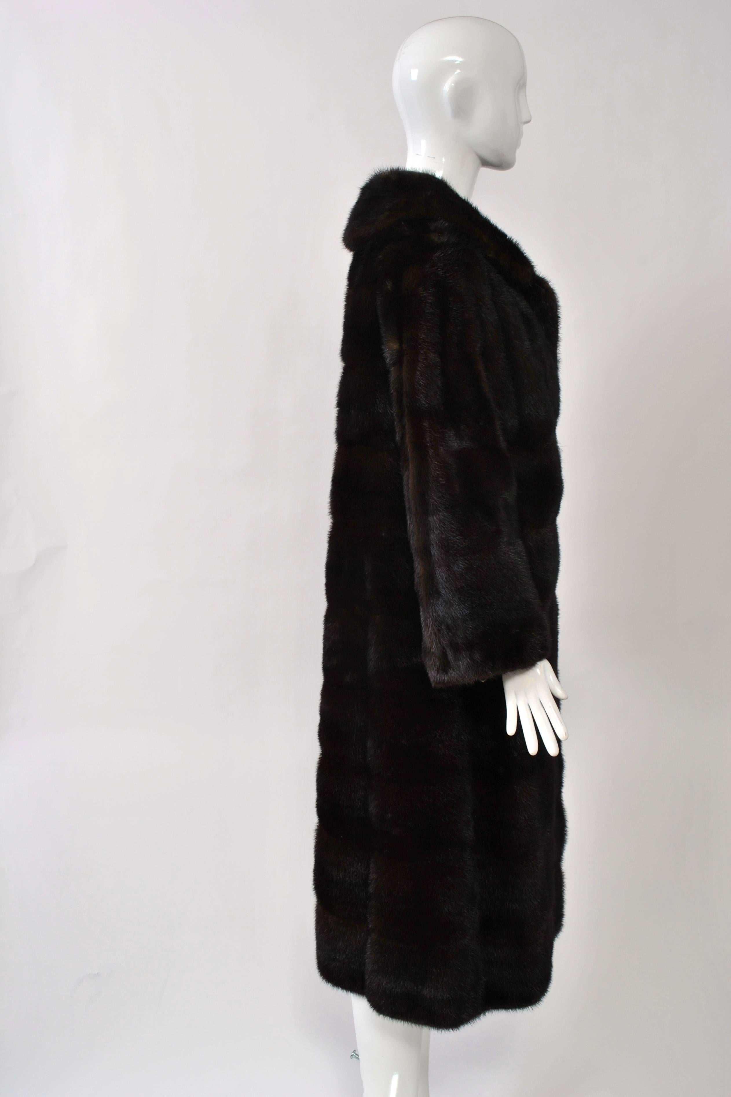 Black Horizontal Mahogany Mink Coat